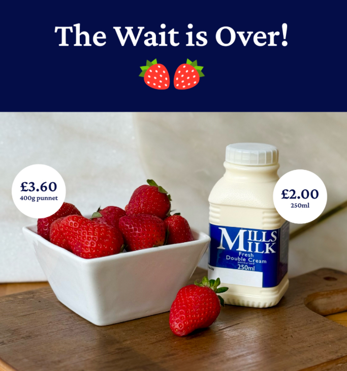 Strawberries with Mills Milk | Mills Milk